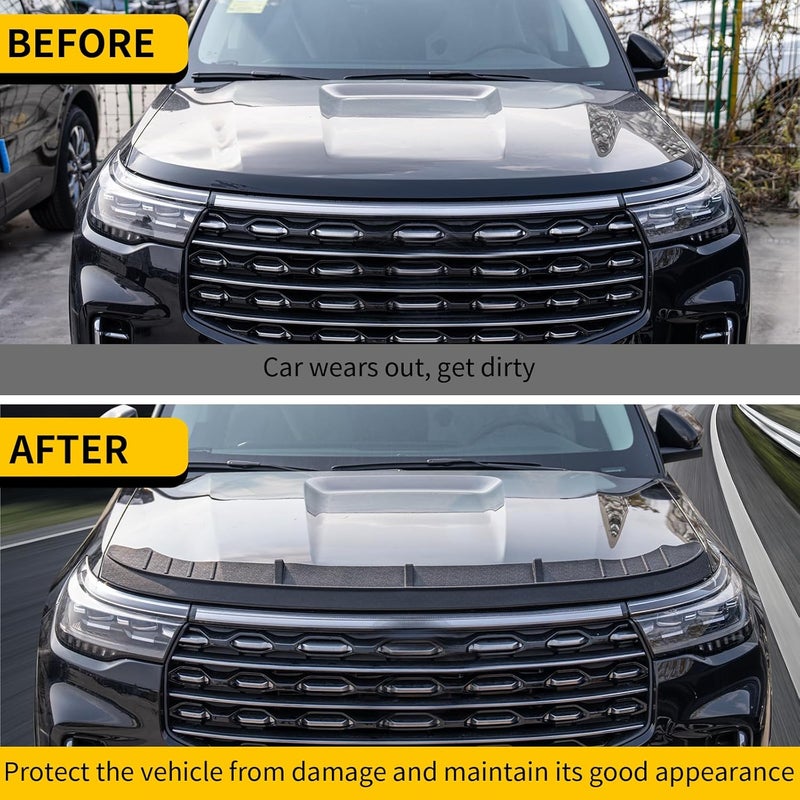 Maxzina Hood Protector Compatible with 2020-2025 Ford Explorer Hood Shield TPE Hood Deflector Hood Guard for 2024 Explorer Accessories - Image 2